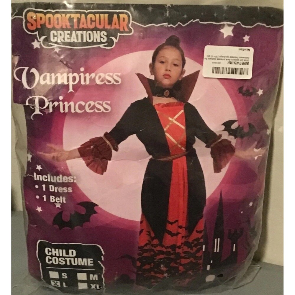 VAMPIRESS PRINCESS Costume CHILD LARGE Halloween Spooktacular NIP